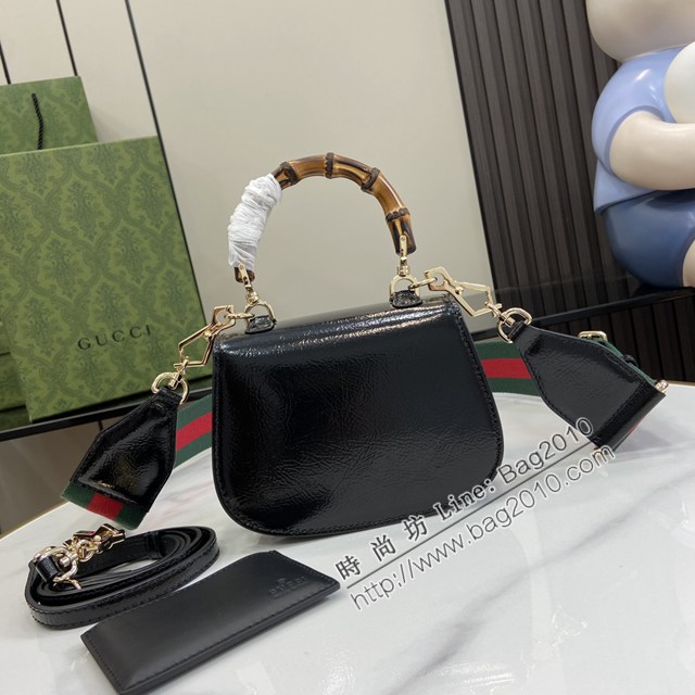 Gucci專櫃古馳最新款Bamboo 1947系列迷你竹節手提包肩背女包 jh2454型號：786482